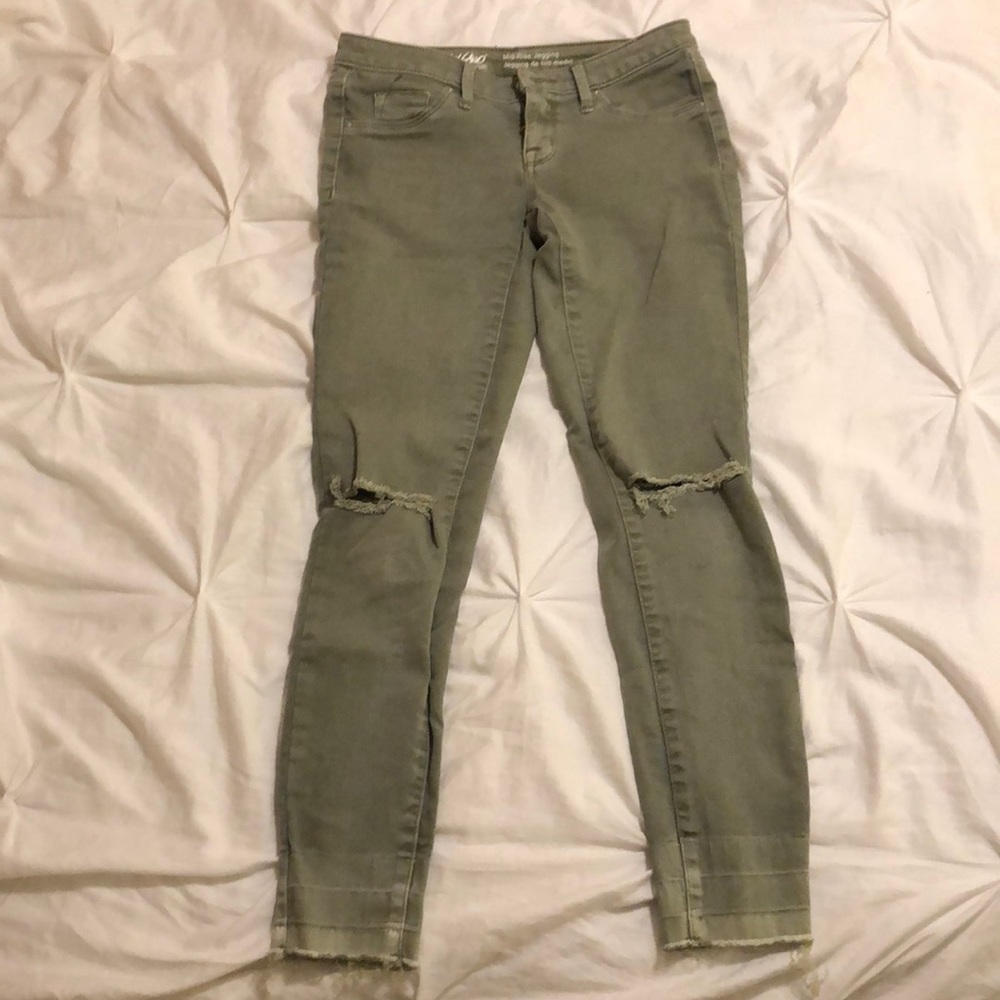Mossimo Mid Rise Green Jeggings
